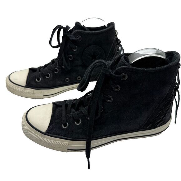 Chuck Taylor Converse All Star‎ Women's Suede Black Tri Zip Size 7 - Picture 3 of 10